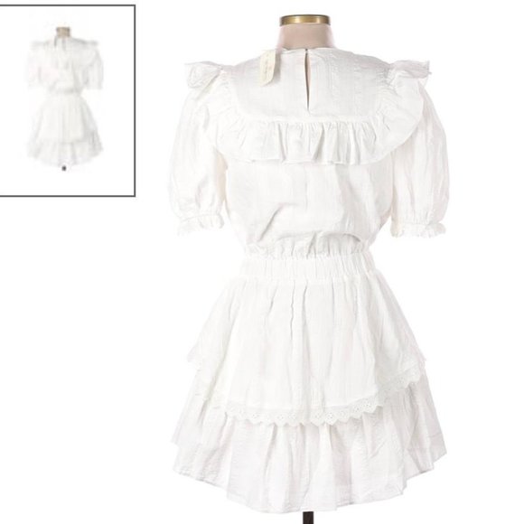 NEW Free The Roses/Nordstrom white tiered ruffled dress - Picture 2 of 7